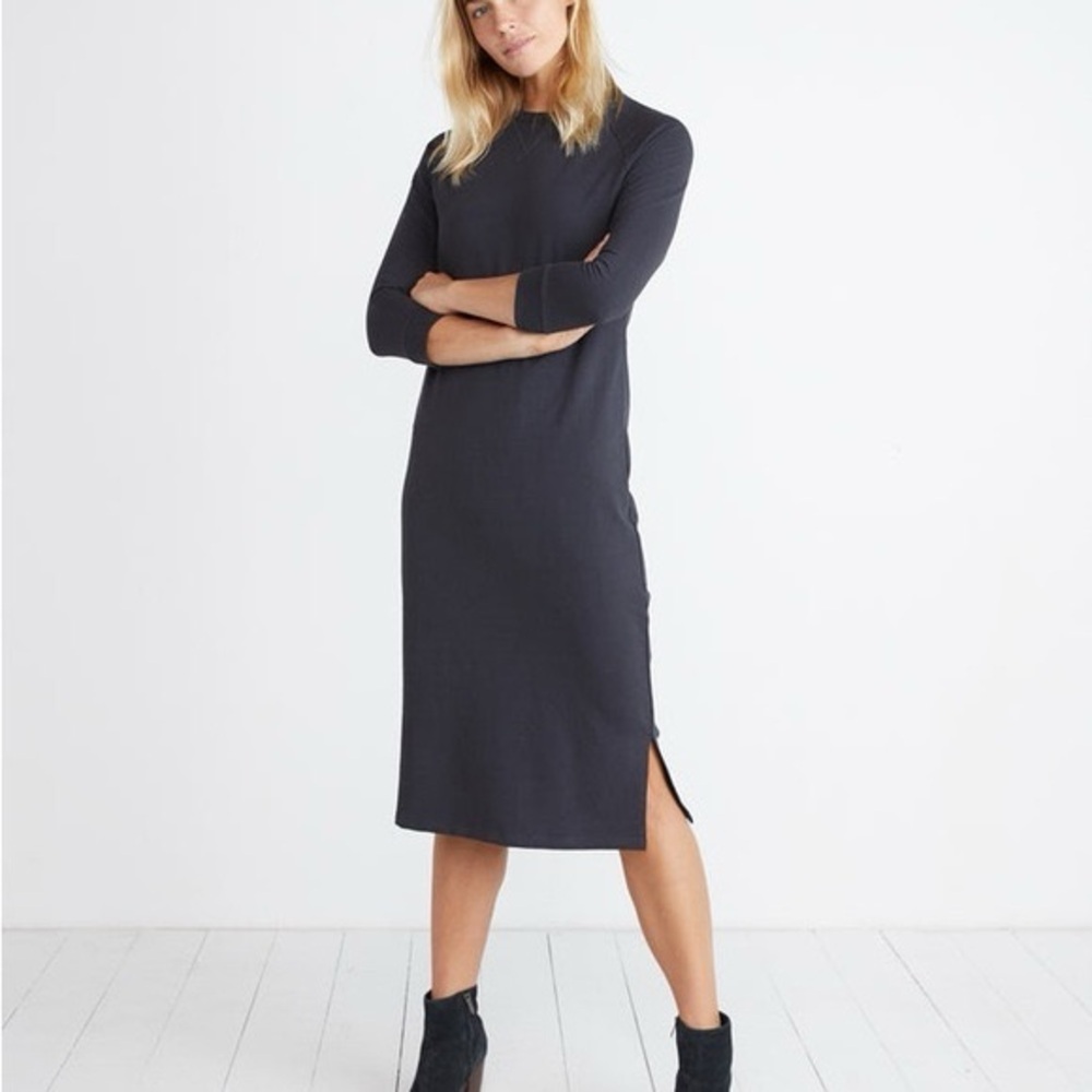 Marine Layer Rosalie Charcoal Grey Sweatshirt Dress
